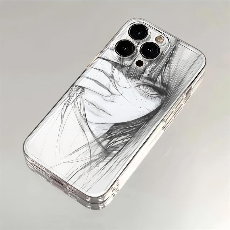 Coque Transparente “Sketch Girl” – Protection Élégante & Design Artistique Unique - Shopbyshopima